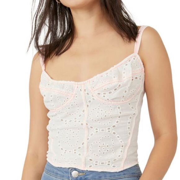 Free People | Cotton Eyelet Corset Top - Picture 1 of 10